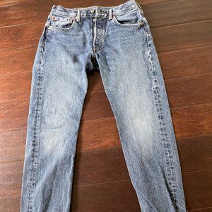 Levi's 501 Straight Jeans Mens 32x34 - ACTUAL 29x32 Medium Blue Denim